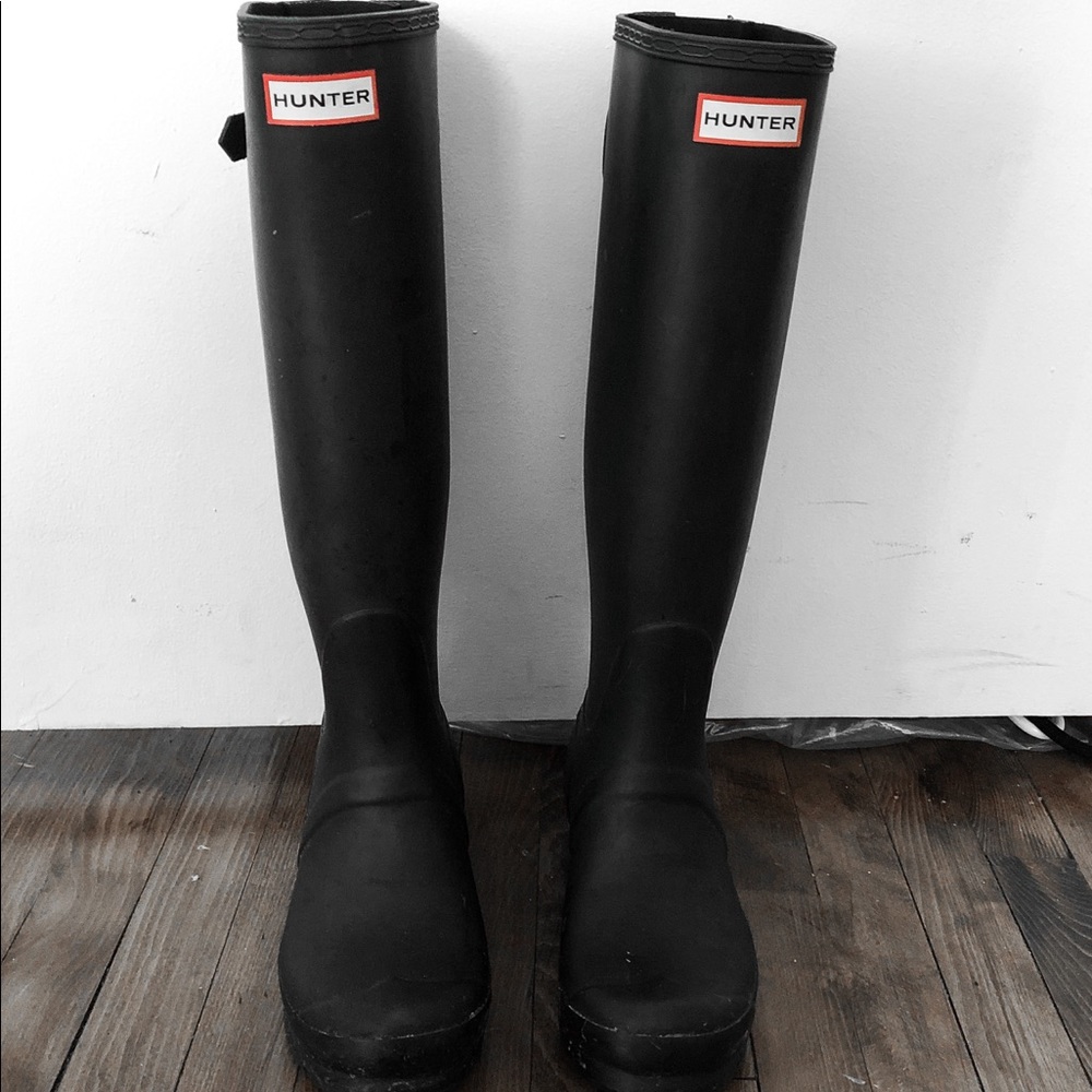 Hunter Tall Black Original Matte Boots